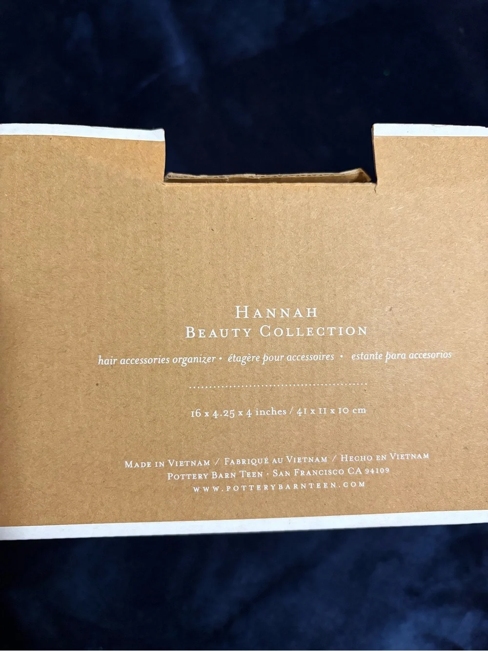 Pottery Barn Teen Hannah Beauty Collection Organizer - Kraft Brown & White